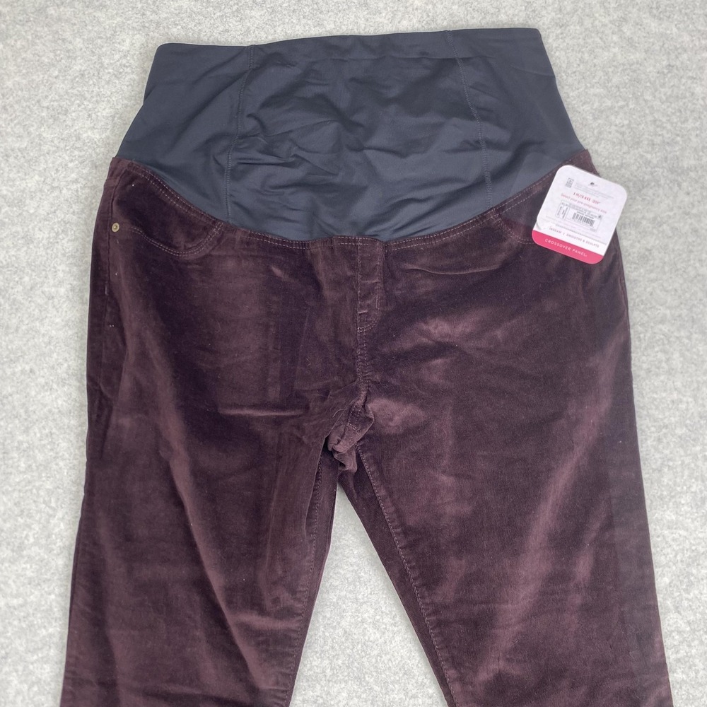 Isabel Maternity Corduroy Skinny Jegging Pants Womens 18 40x28 Purple NWT Panel